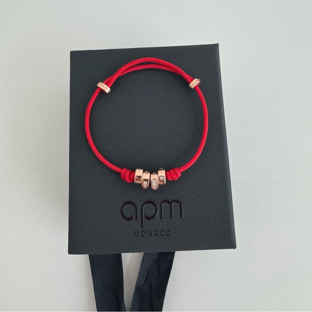 Monaco Red and Gold Bracelet Modern Minimalist Design